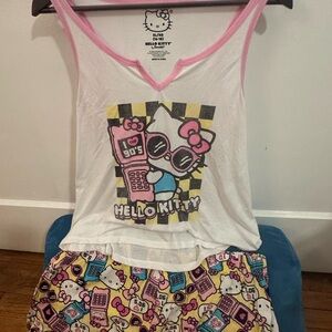 Hello Kitty 90's Pajama Set - White and Pink